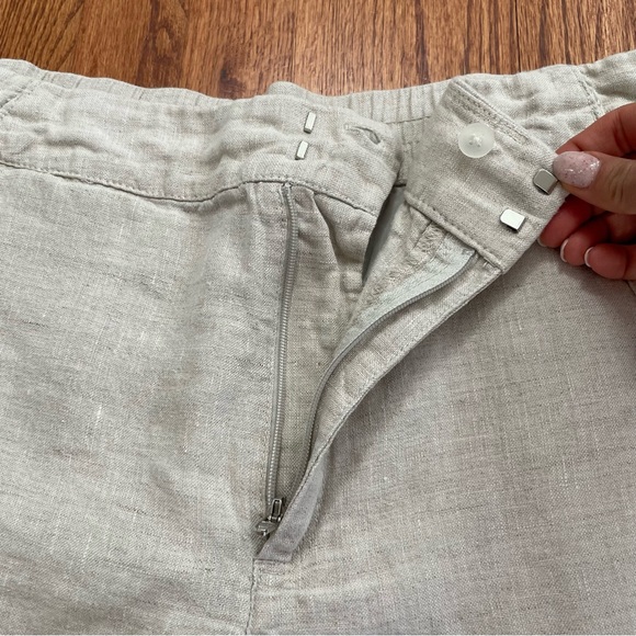 Athleta Voyager Linen Shorts 6” inseam in Beige size 14 - Picture 6 of 12